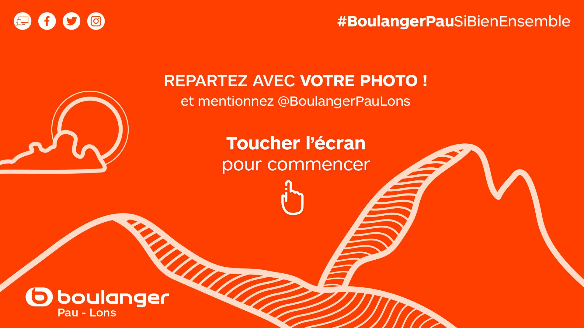 Ecran accueil photobooth Boulanger Pau