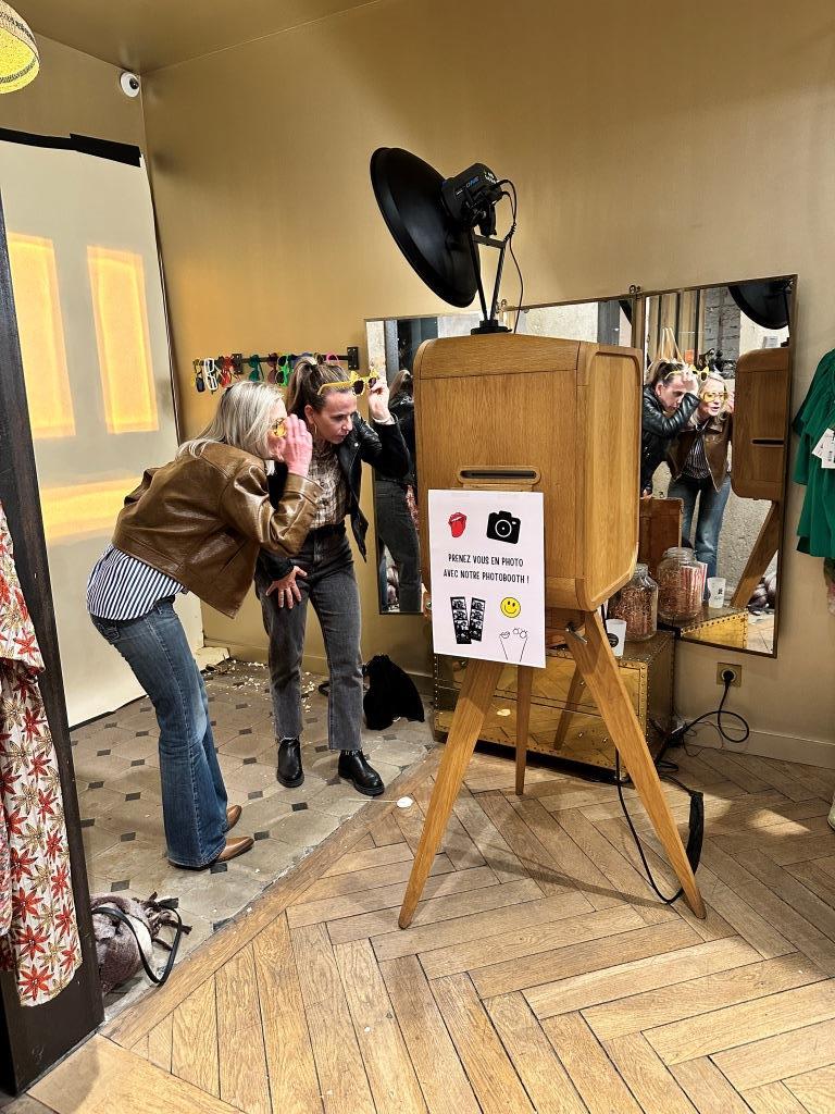 Animation photobooth point de vente Pop and shoes Lyon